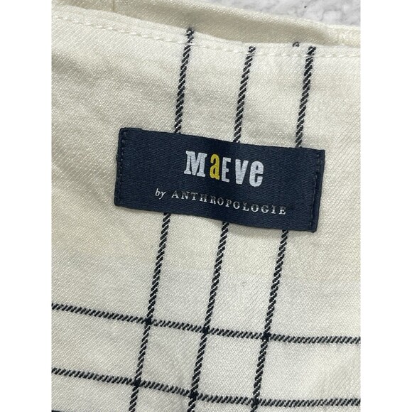 Anthropologie Maeve Pleated Culottes Women Ivory Preppy Vacay Retro Size 14P New - Picture 14 of 16